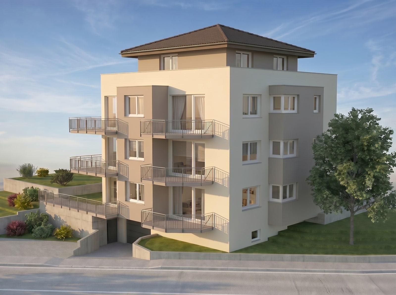 Mehrfamilienhaus Hohbuch in Reutlingen, Neubau mit 6 Eigentumswohnungen im Effizienzhaus-55-Standard