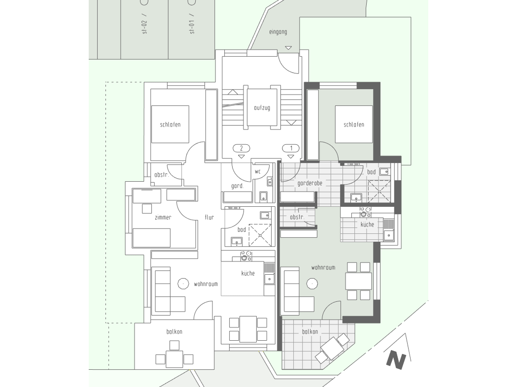 Wohnung 1 im Mehrfamilienhaus Hohbuch
