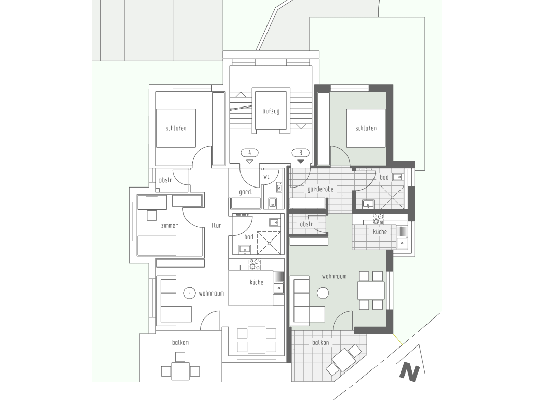Wohnung 3 im Mehrfamilienhaus Hohbuch