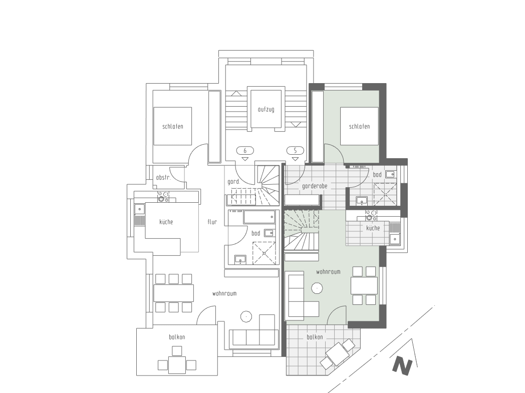 Wohnung 5 im Mehrfamilienhaus Hohbuch